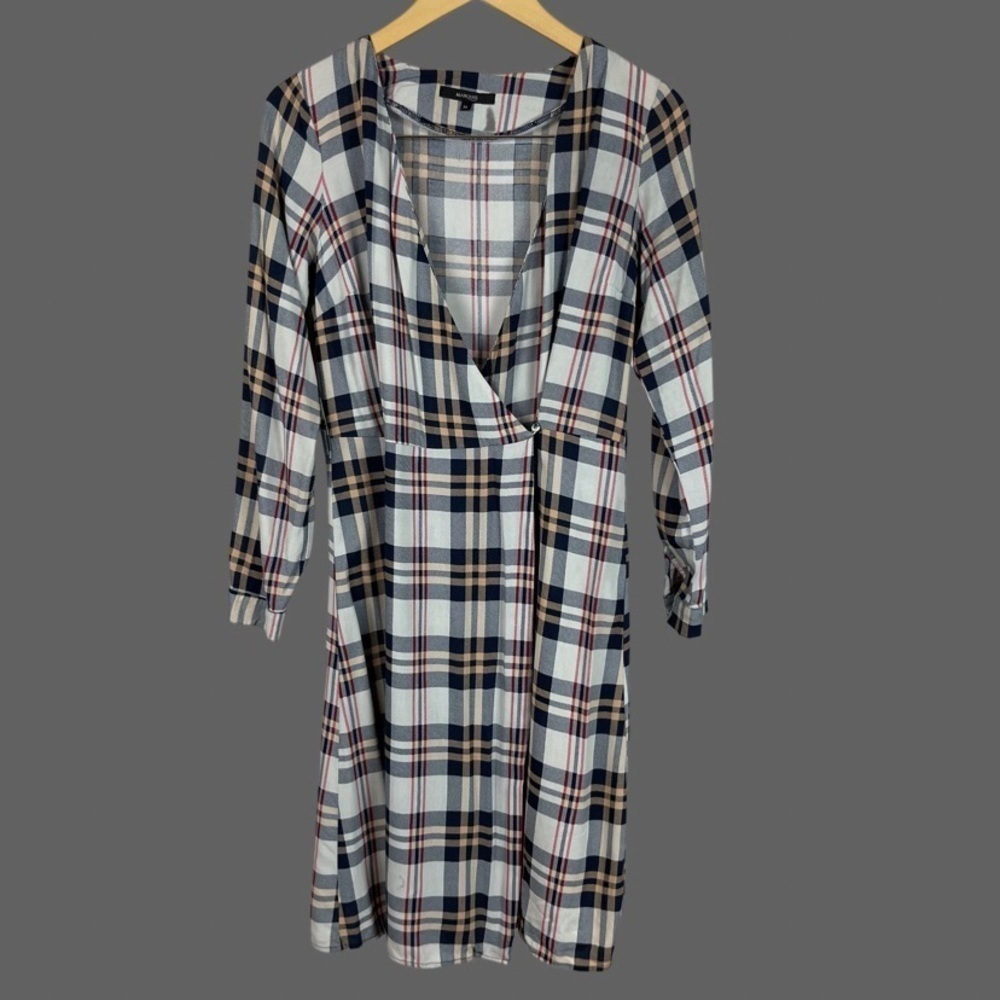 Marquis Medium Plaid Wrap Long Sleeve Academia Dress Preppy Clueless